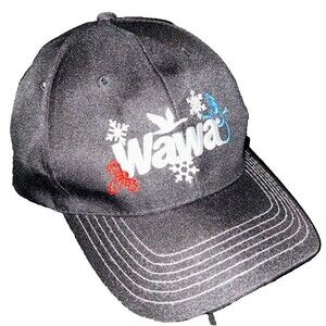 Wawa Winter Snowflake Snowman Embroidered Hook Loop Back Baseball Ball Cap Hat